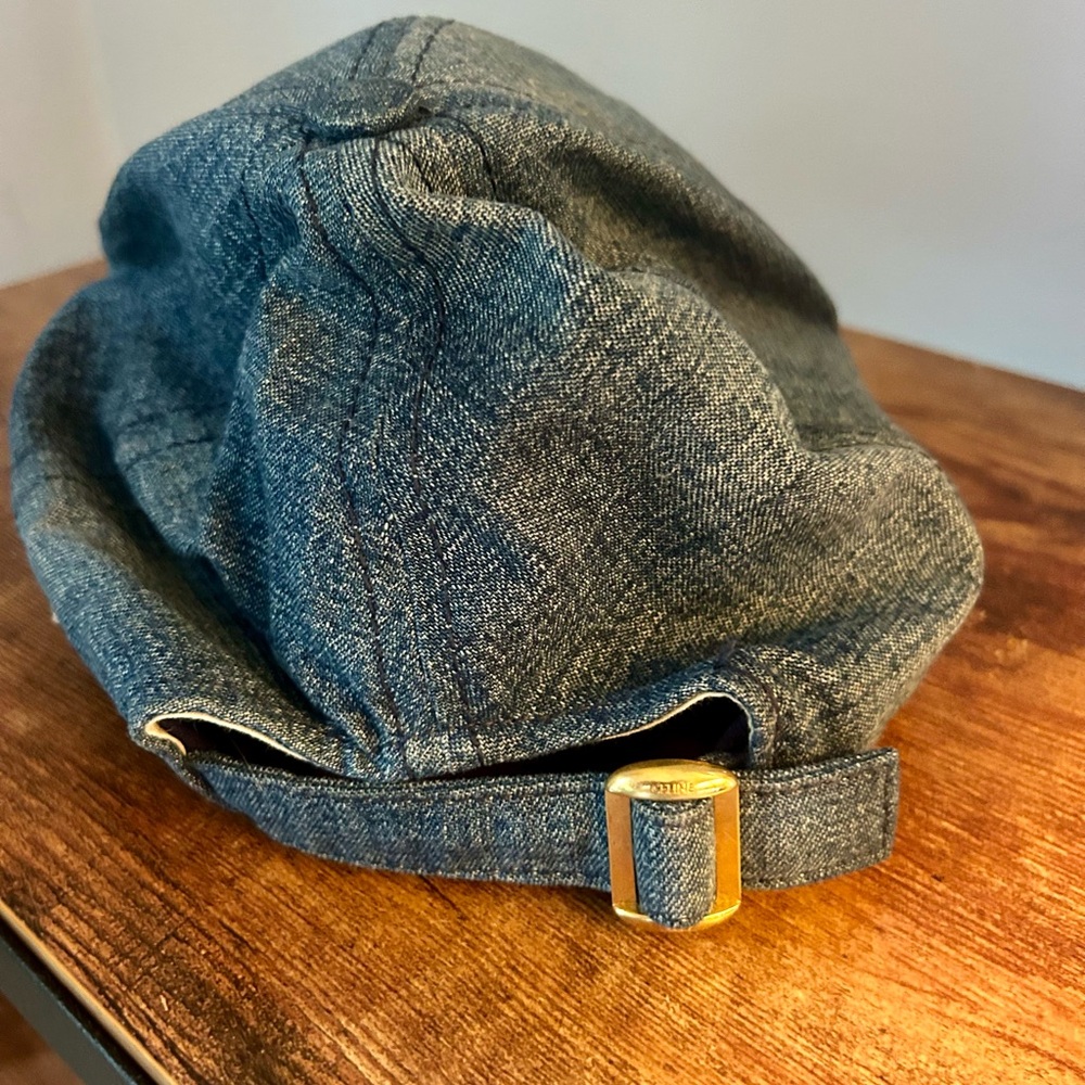 Celine Blue Denim Adjustable Logo Cap - image 2